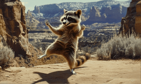 Dancing raccoon